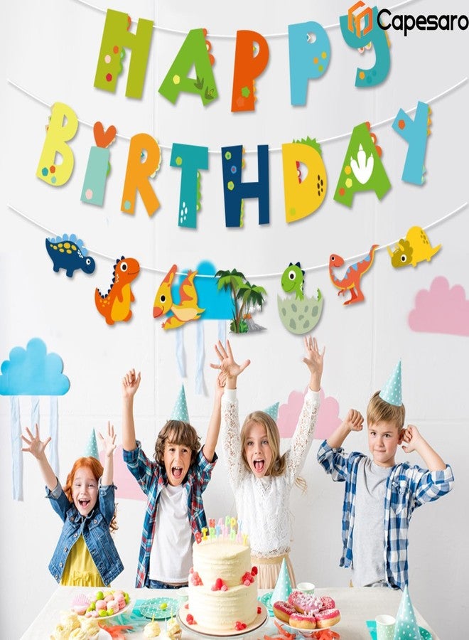Capesaro Dinosaur Happy Birthday Banner,Birthday Sign for Party Decor,birthday Decoration for Kids - Image 4